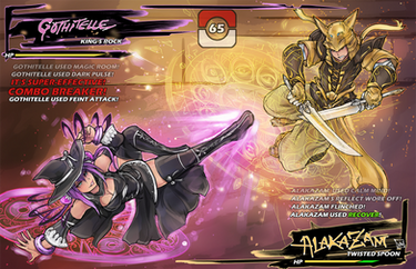 Gothitelle vs Alakazam battle commission