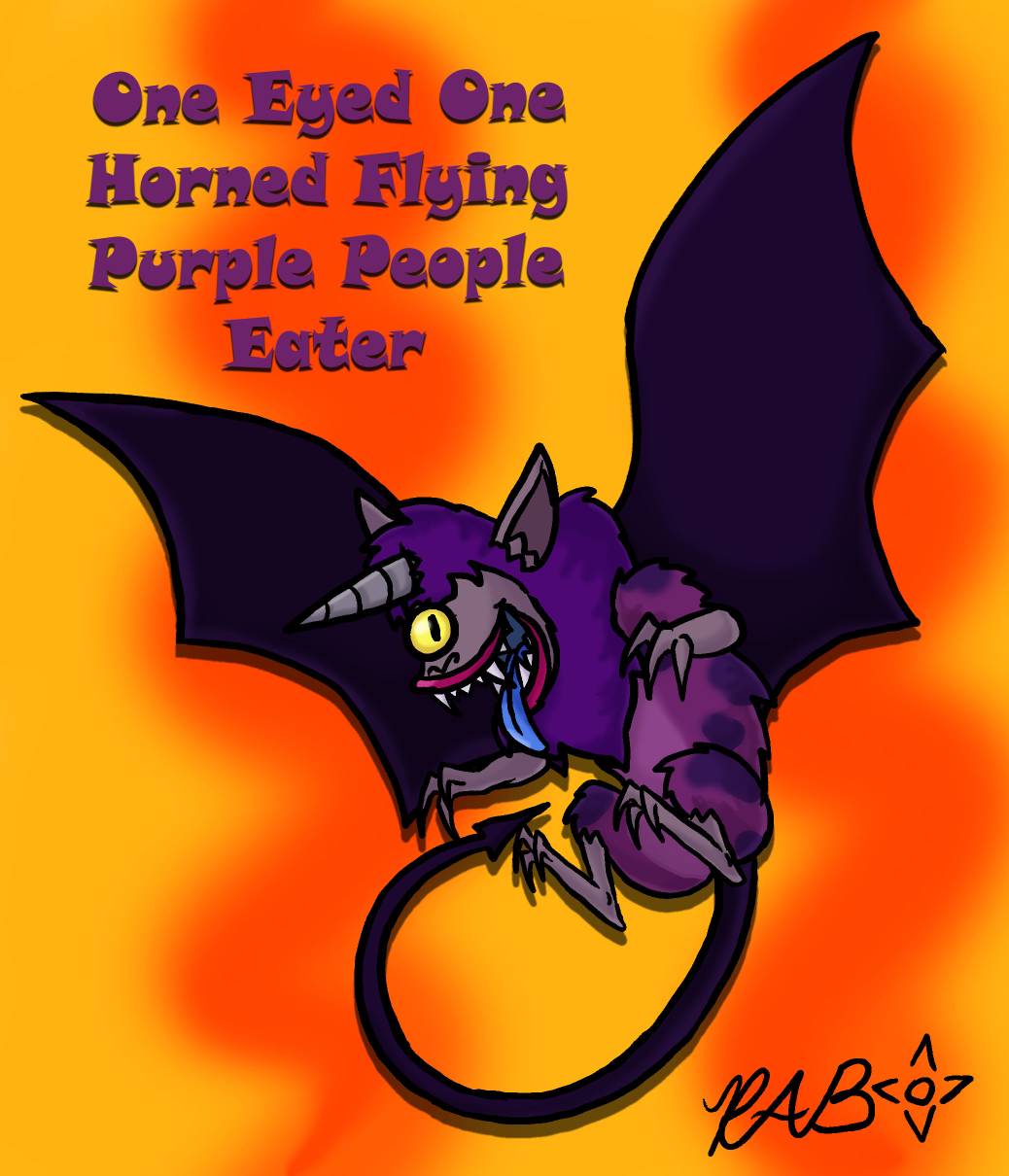 1 Eyed 1 Horned Flying Purple Eater One Eyed One Horned Flying Purple People Eater by suspicioussunflower