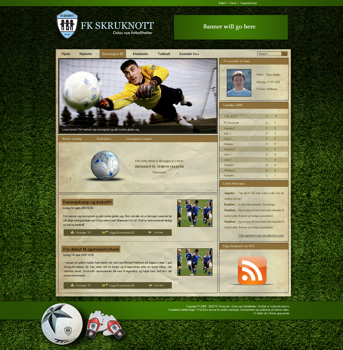 Soccer Joomla Layout