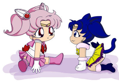 Sailor Chibi Moon and Luna