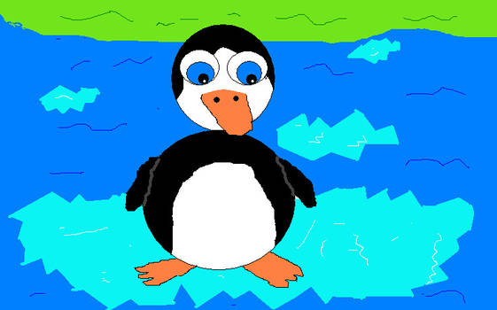 Penguin on ice