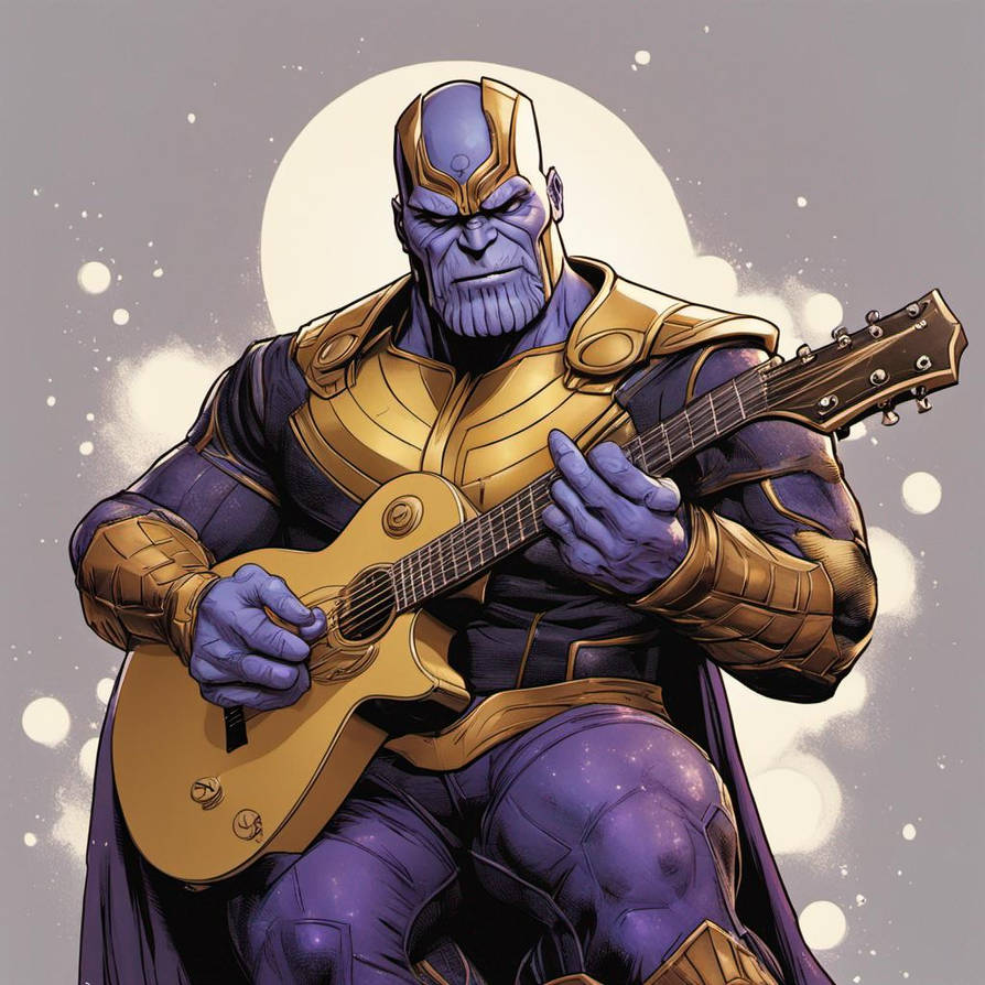 Marvel Thanos playing guitar by derf1604 on DeviantArt