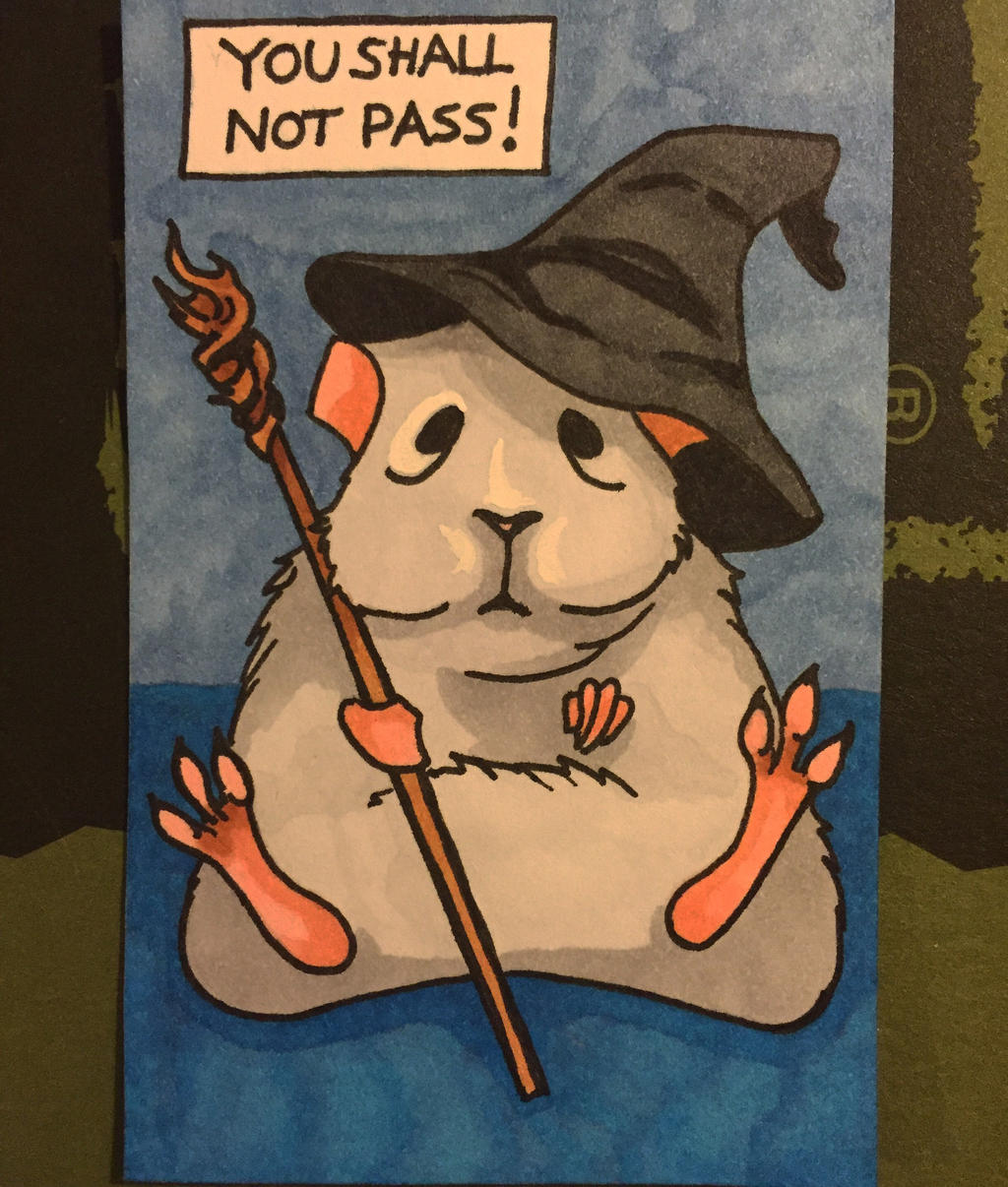 Guinea Gandalf Sketch Card