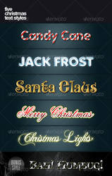 5 Christmas Text Styles by PhotoshopStyles