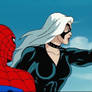 Black Cat pointing