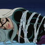 Black Cat tied up in webs