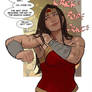 Diana stretches her shoulders
