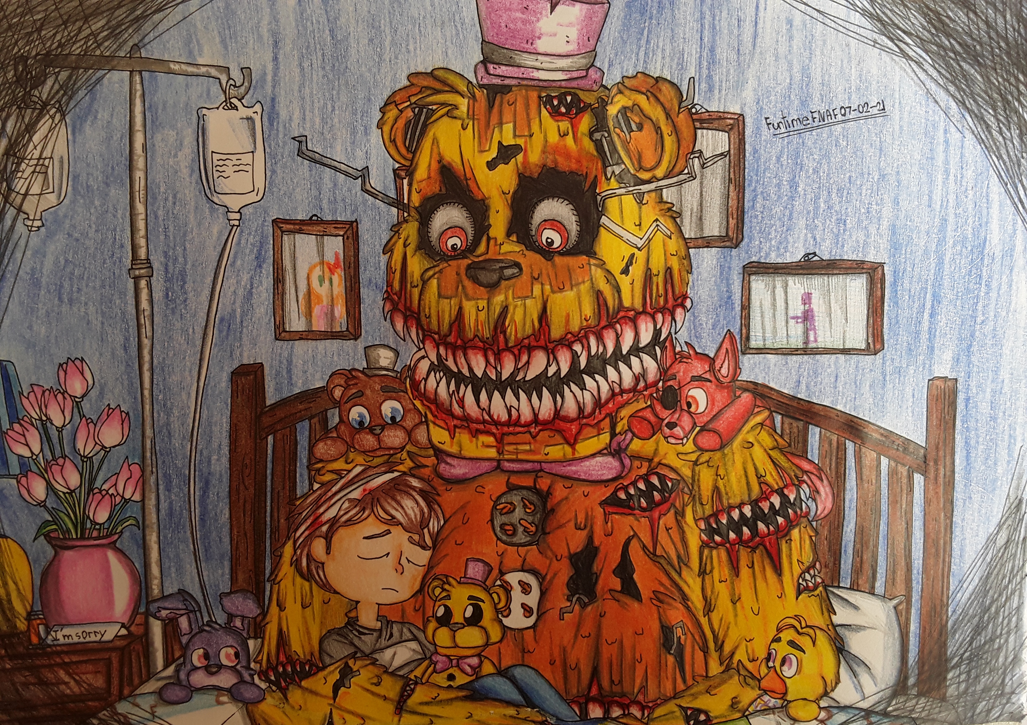 Nightmare Fredbear & Nightmare  Fnaf wallpapers, Fnaf drawings, Fnaf art