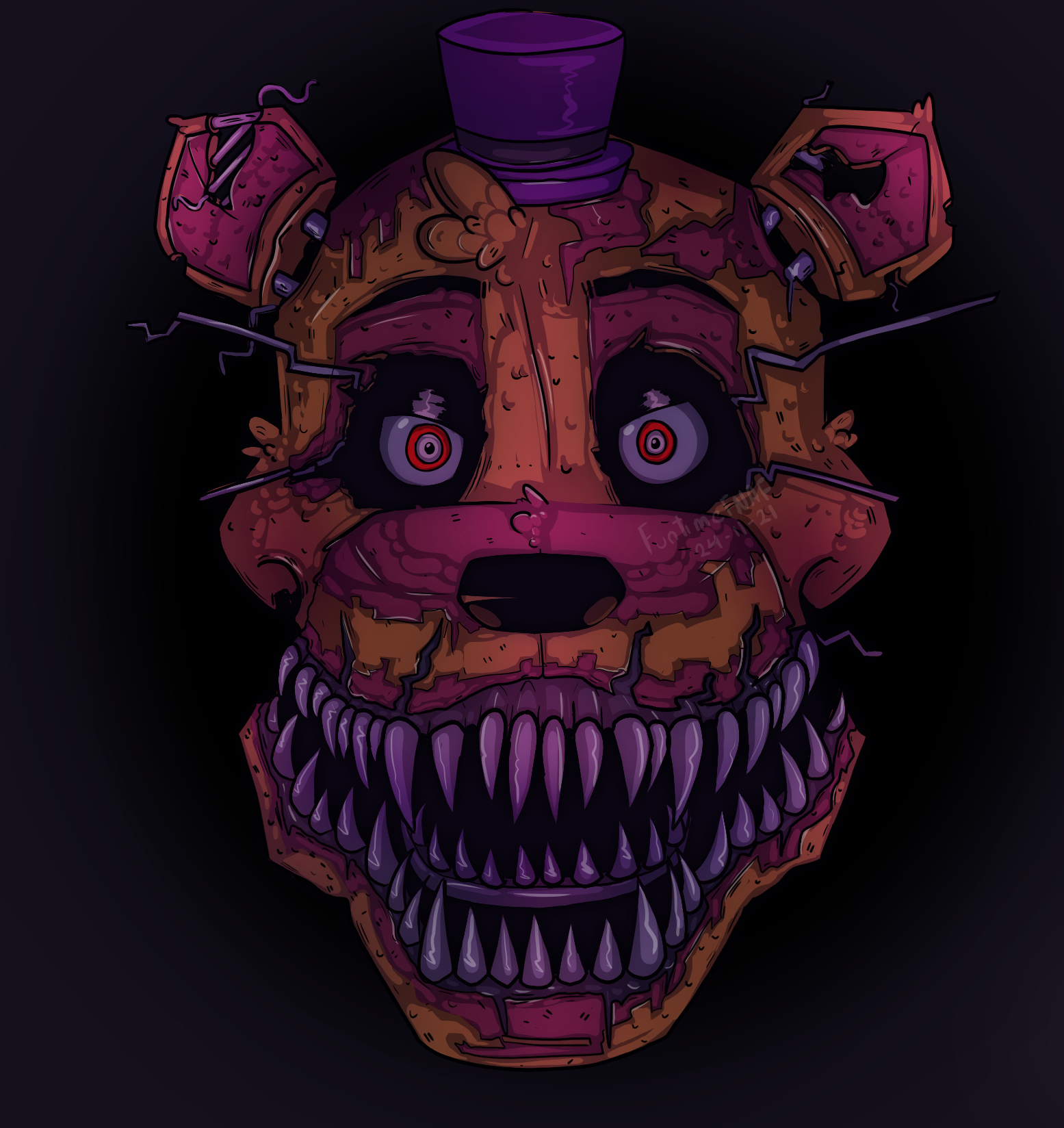 🎄Ford-Man CJ 🎄 on X: Finished headshot of Nightmare Fredbear #FNAF  #fnaffanart #fanart #fredbear #nightmarefredbear #fnaf4   / X