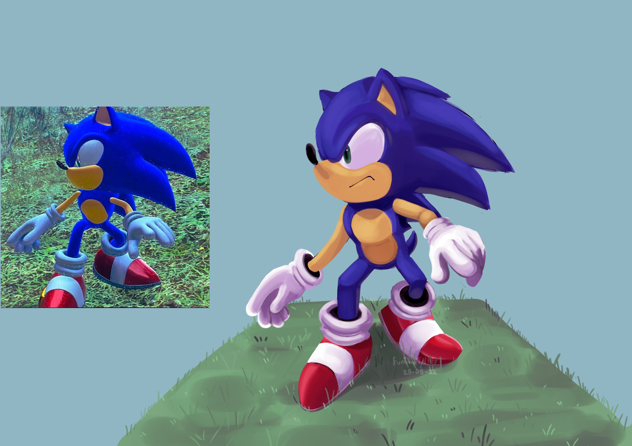 Super sonic-sonic frontiers redraw by Funtii016 on DeviantArt
