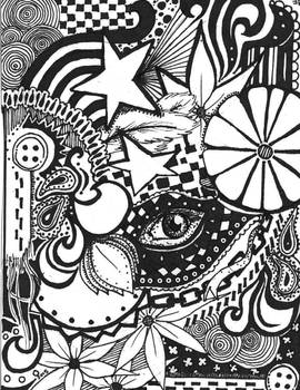 Masked Eye Doodle - black