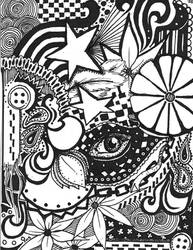Masked Eye Doodle - black
