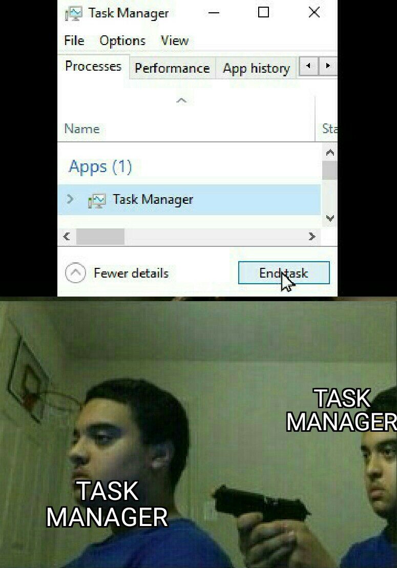Task Manager kills itself by EricSonic18 on DeviantArt