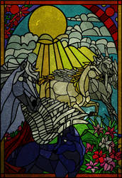 Fairytale stained glass painting