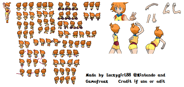 Pokemon BW- Misty Sprite Sheet