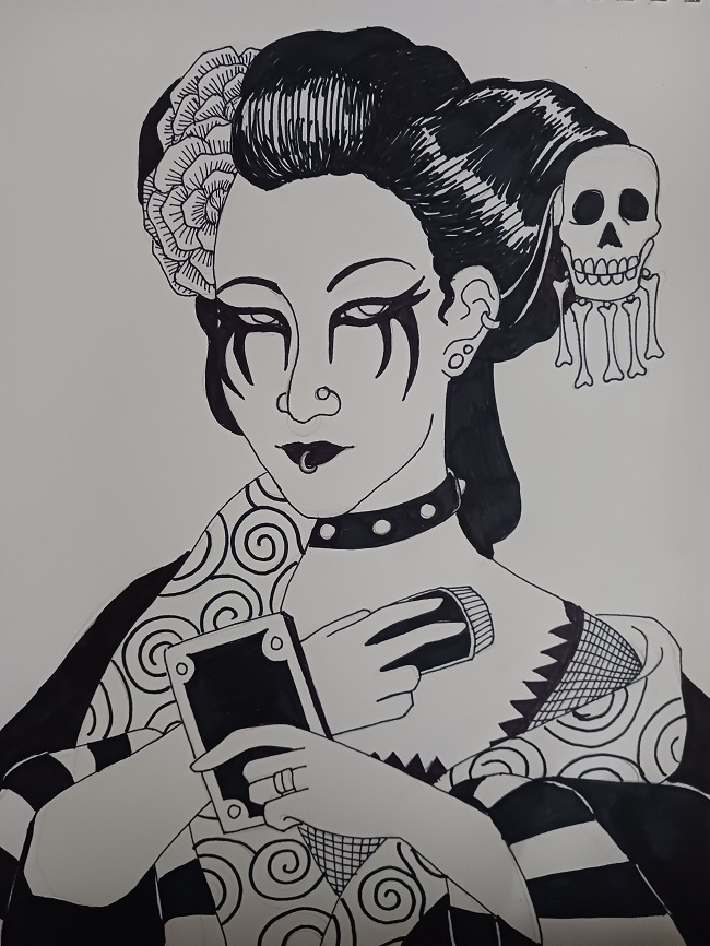 Goth Geisha in ink