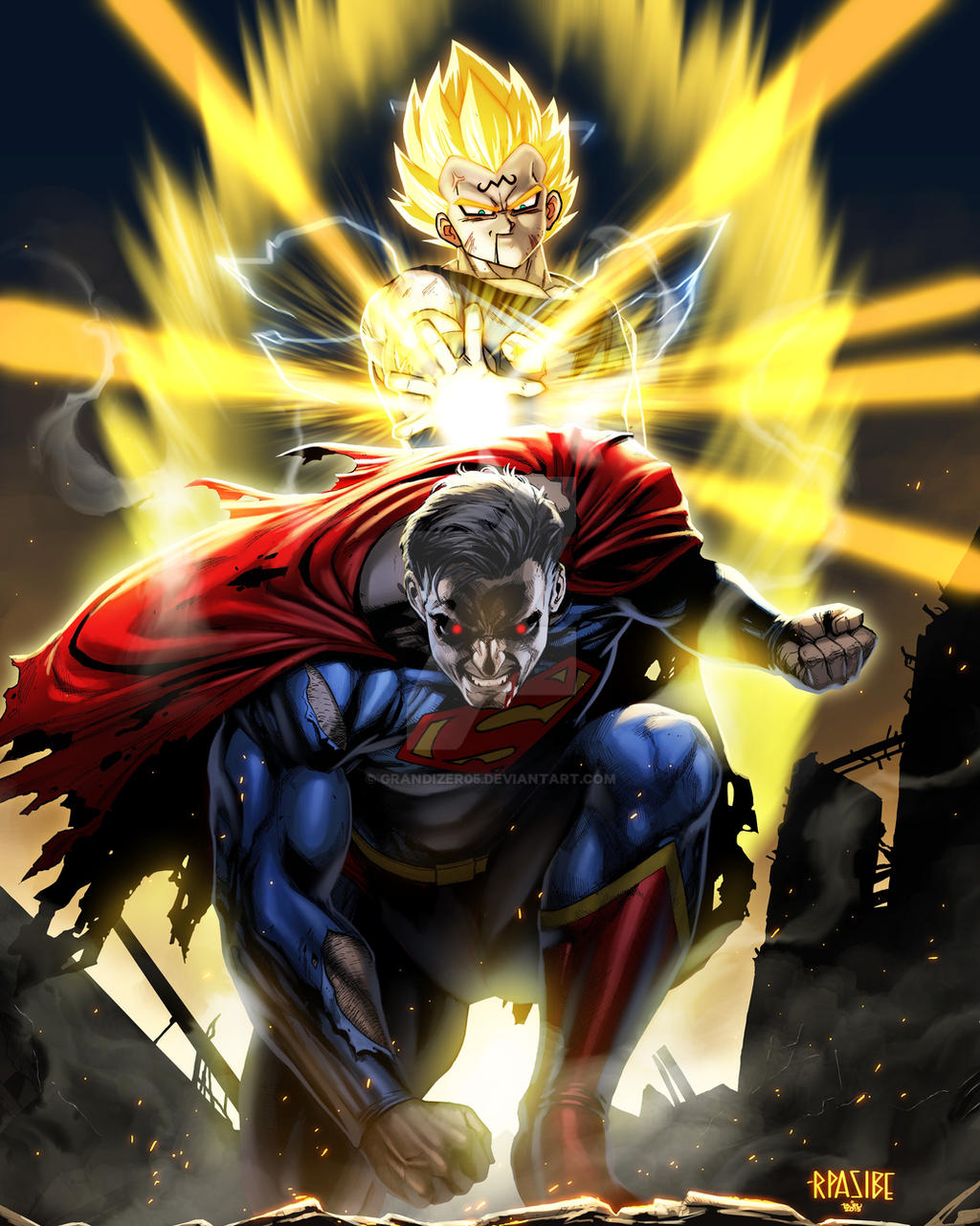 M.VEGETA vs SUPERMAN (colored)