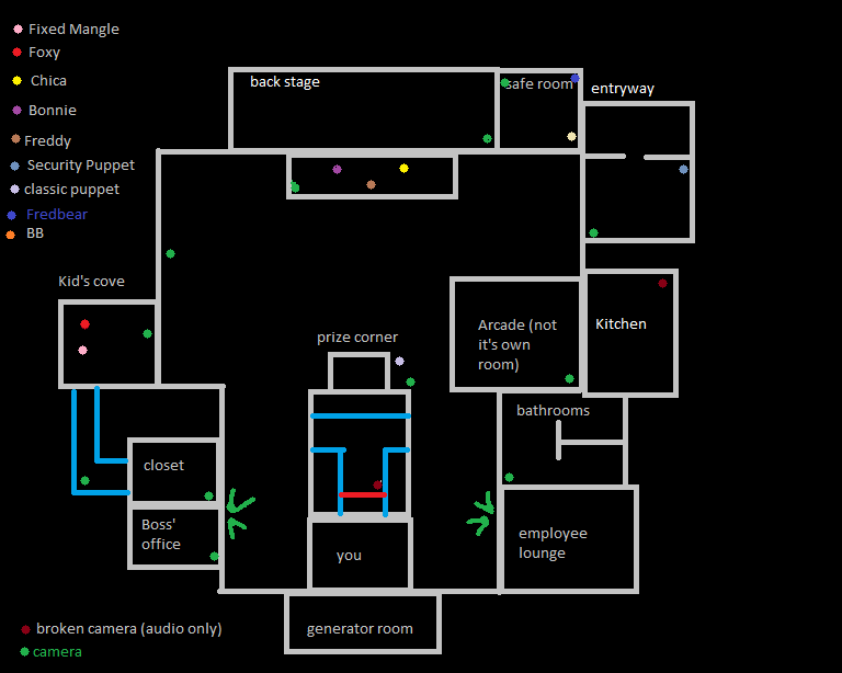 Modern] Five Nights at Freddy's 1 map (28x27), non-commercial use