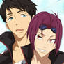 Yamazaki Sosuke and Matsuoka Rin (Free!)