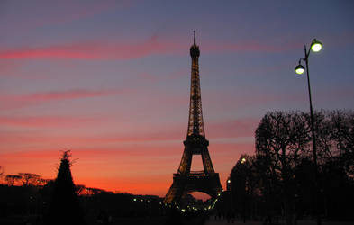 Paris,Eiffel Tower sunset