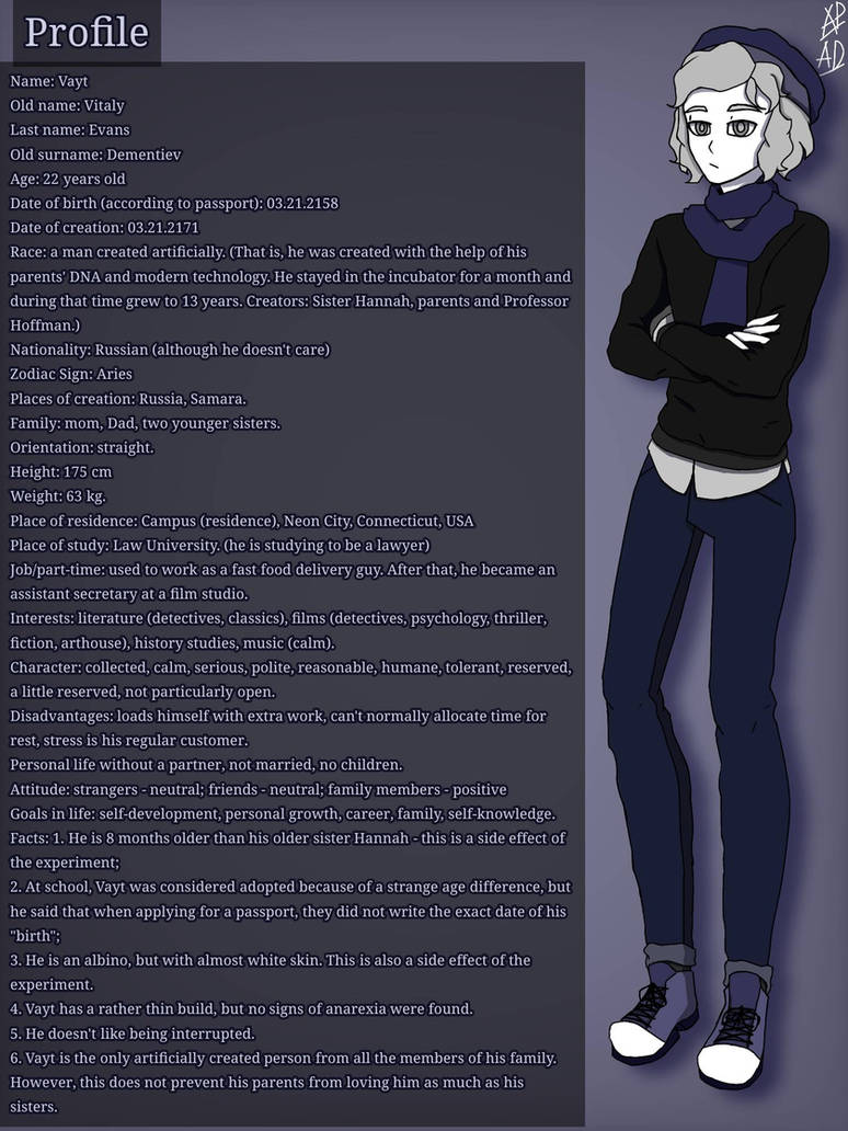 Generic Deviantart Profile Remake a profile of the character by AnnaDrawing23 on DeviantArt