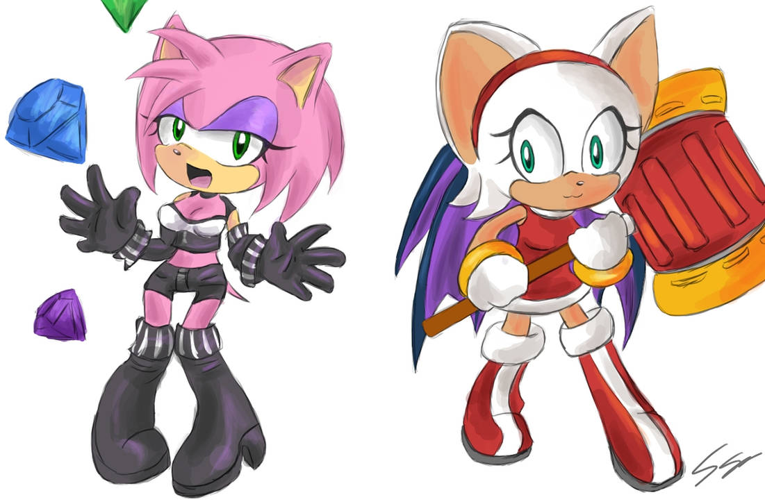 Amy and Rouge: outfit swap by Sayuri-Amaya on DeviantArt