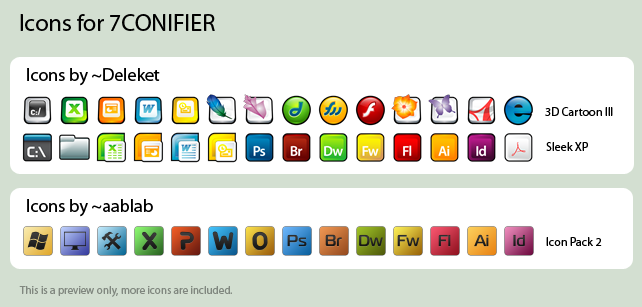 Icons for 7CONIFIER