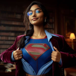 College student in library transforms to Supergirl