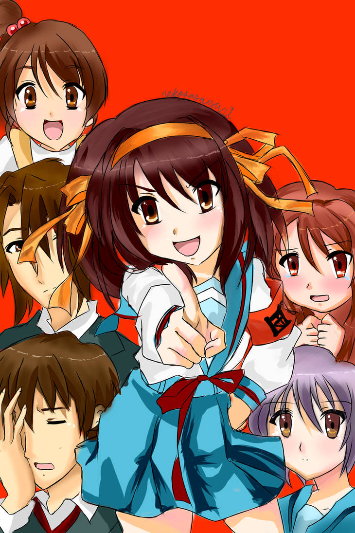 Harhi Haruhi Suzumiya lineart colored by Nekosasayuri on DeviantArt