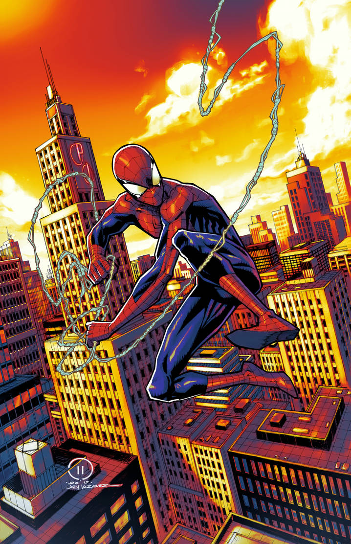 Spider-man swinging through the City colors ver 2 by JoeyVazquez on  DeviantArt