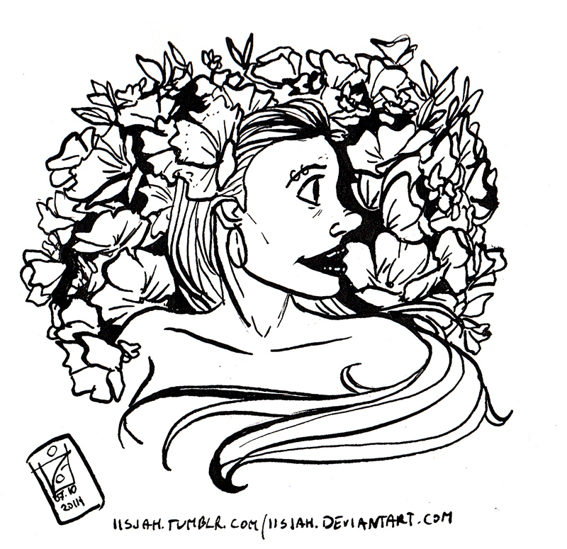 Flower lady - Inktober 7