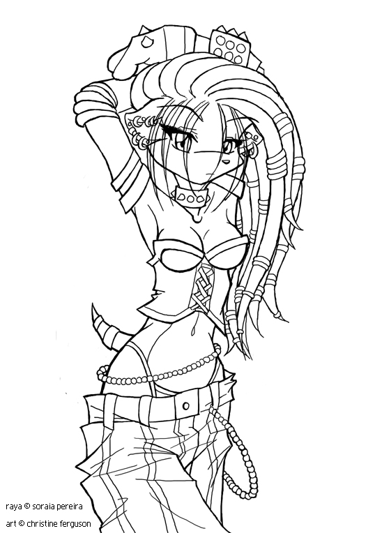 raya - bw lineart