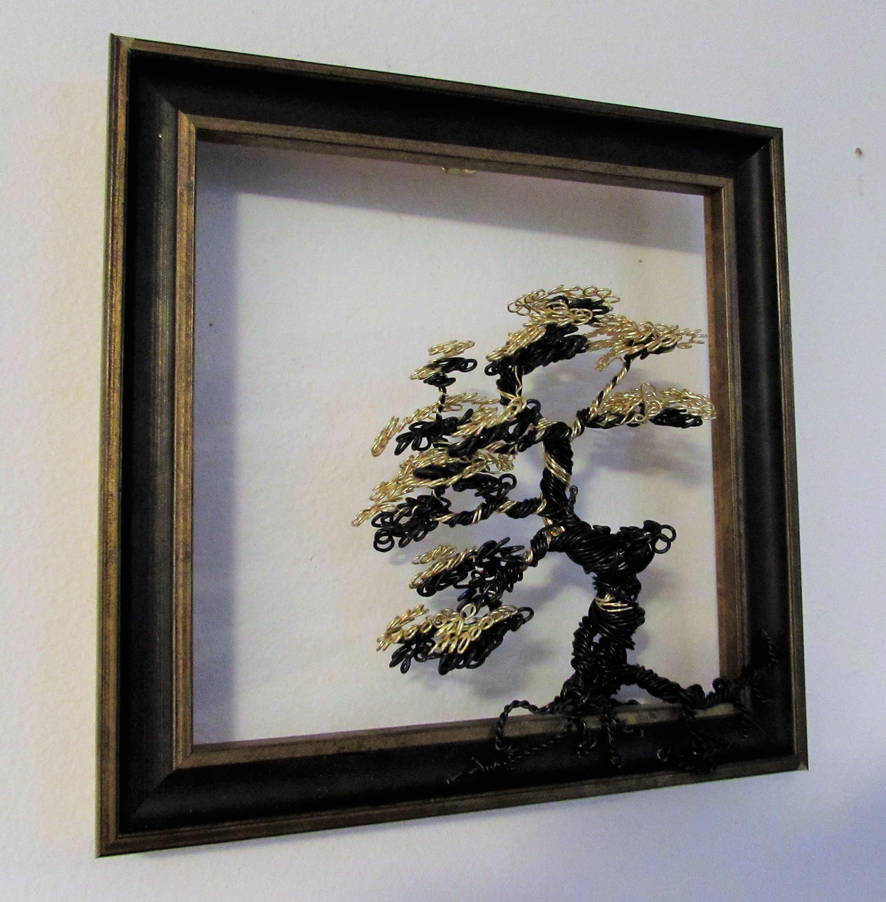 Black And Gold Wire Bonsai In Frame By Tom The Artist On Deviantart Black And Gold Wire Bonsai In Frame By Tom The Artist