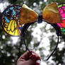 Beauty and the Beast Faux Stained Glass Mickey Ear