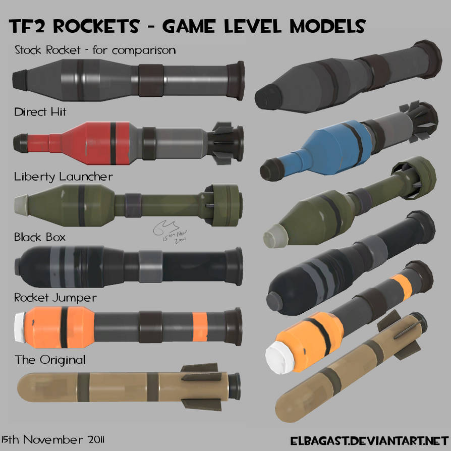 Roaring Rockets Tf2 TF2 Rocket Models by Elbagast on DeviantArt