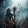 Dandelion In The Dark fog