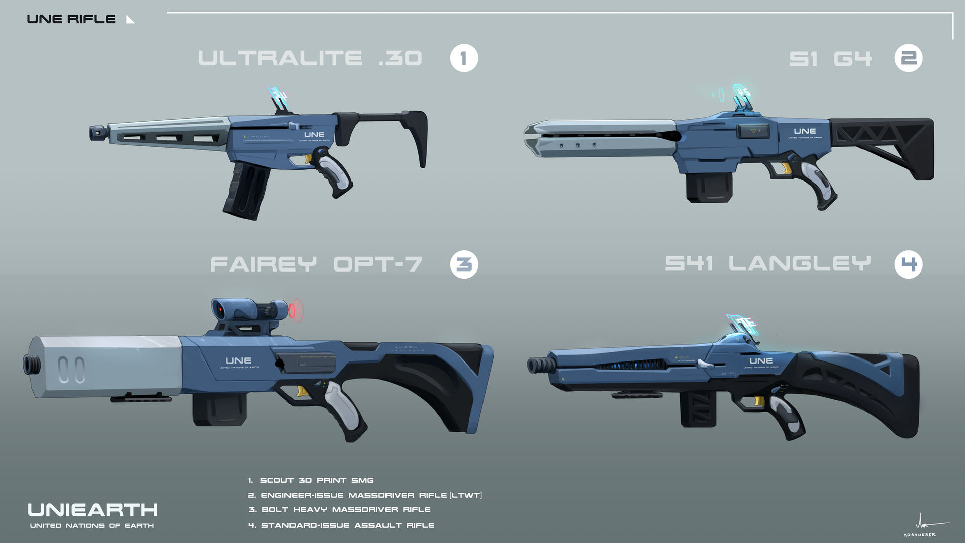 Tech Rifles Deviantart UniEarth Rifle Designs by AdrawereR on DeviantArt