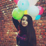 The girl with baloons