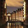 Speicherstadt  by night.Hamburg, Germany