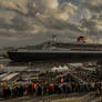 Queen Mary 2, Hamburg Hafen, Germany.