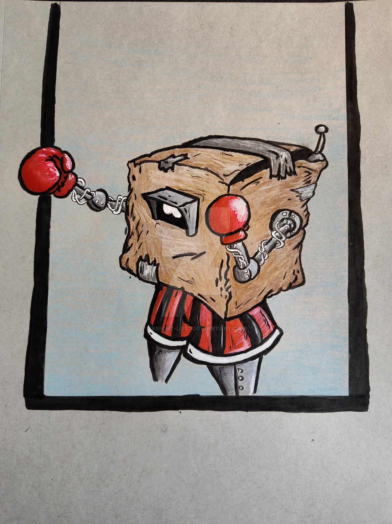 Bot Getting Boxed Boxing Box Robot by knight-lost on DeviantArt