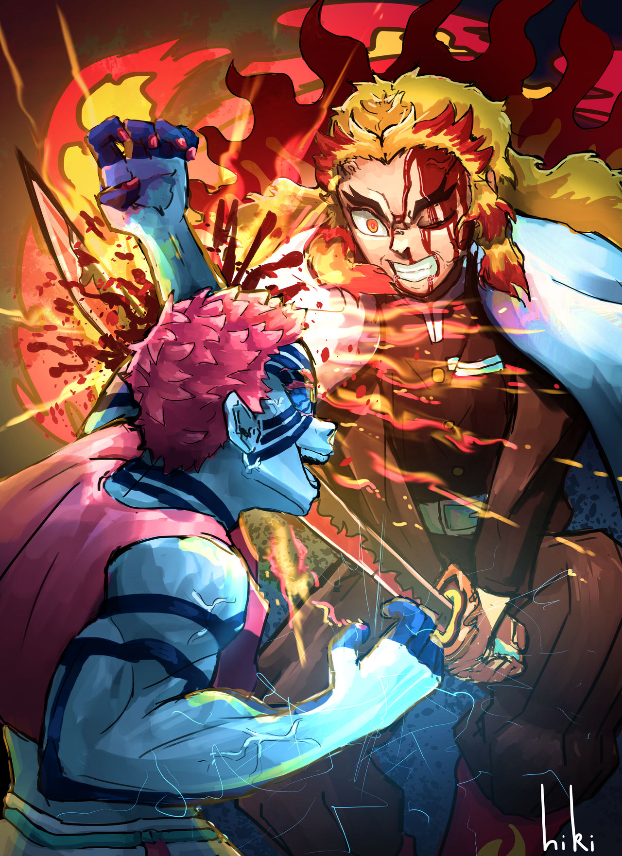 Rengoku Vs Akaza By Hikimango On Deviantart Rengoku Vs Akaza By Hikimango On Deviantart