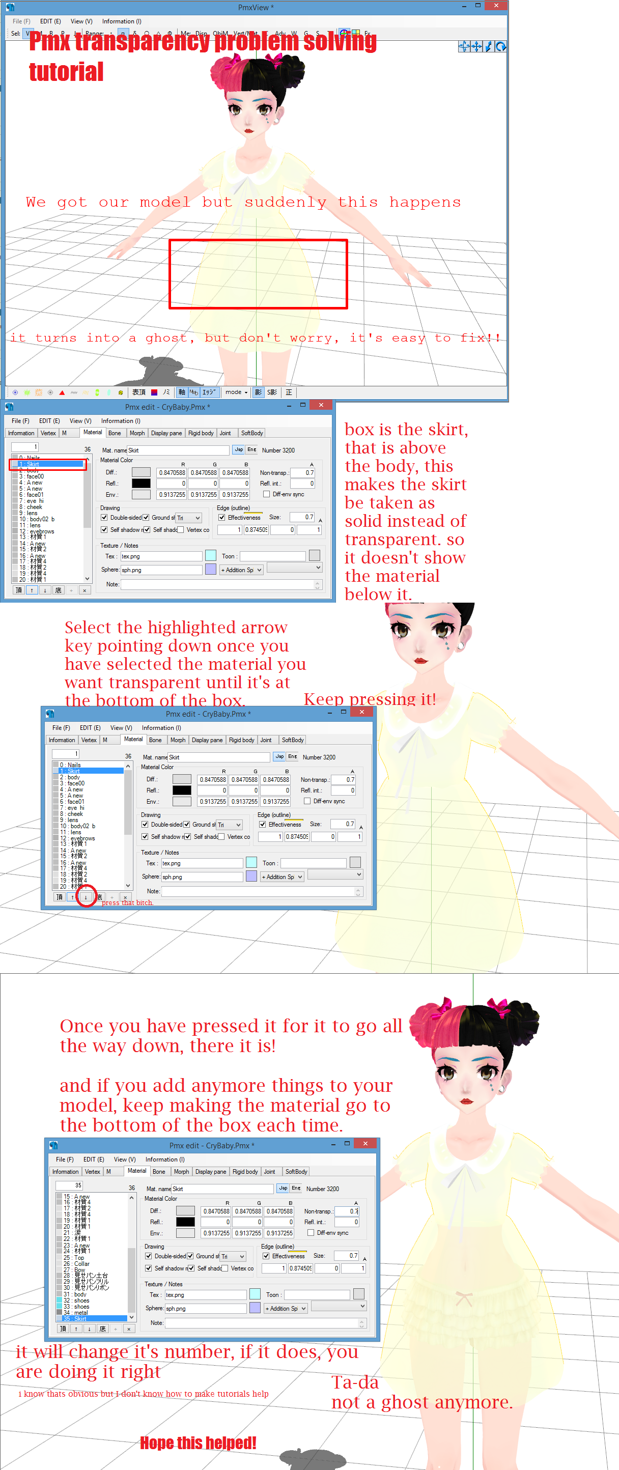 Pmx editor Transparency problem tutorial by ReggieAndCheese on