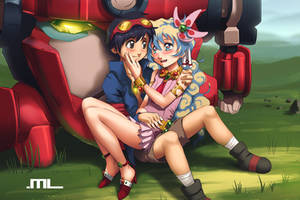 Gurren Lagann - Simon and Nia