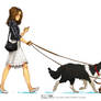Brooke walking dogs