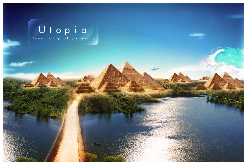 utopia, green city of pyramids