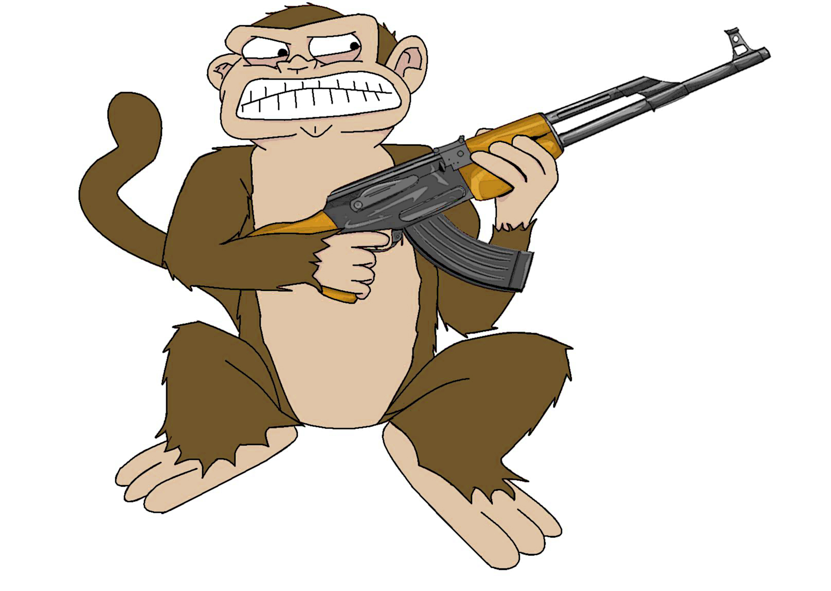 Chimp Machine Gun Monkey With Machine Gun