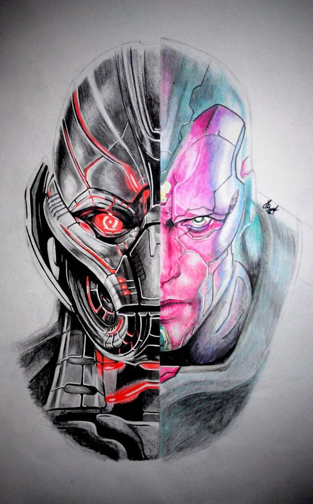Ultron VS Vision by Jouck on DeviantArt