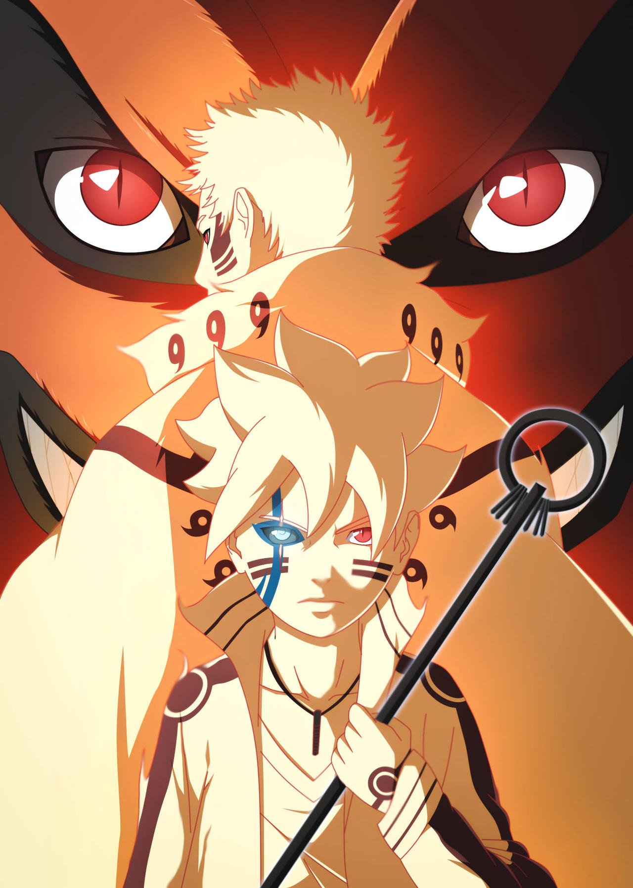 Naruto And Boruto Kurama Mode By Groooom On Deviantart