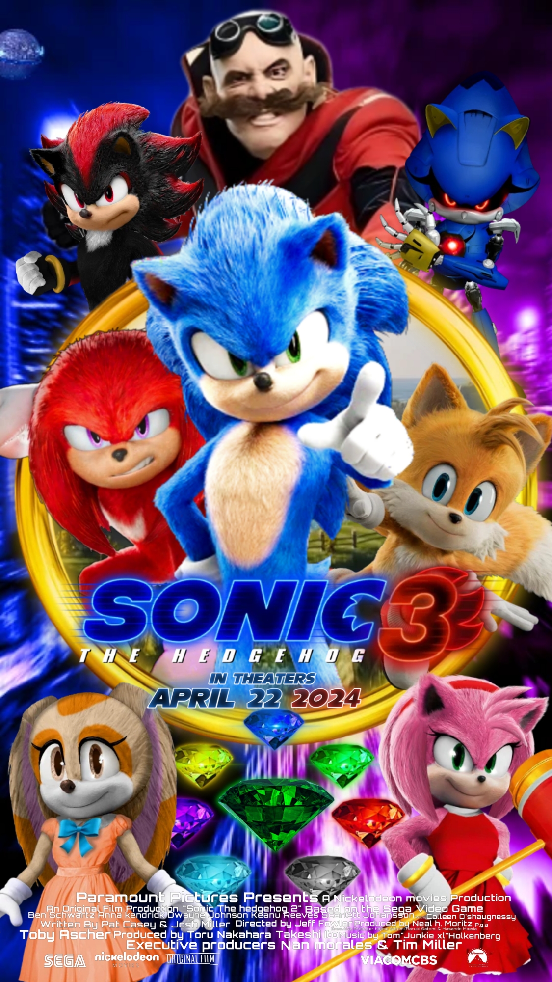 Sonic The Hedgehog 3 Movie Poster on Behance